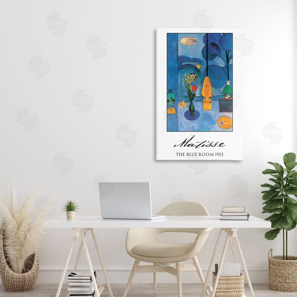 Vintage Hustle Matisse The Blue Room Stretched Canvas Wall Art Print in Room