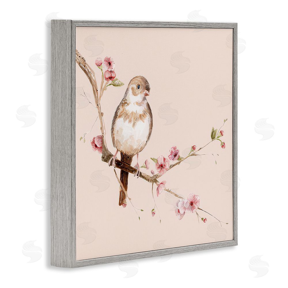 Lisa Wehmeyer Sweetest Brown Bird Gray Framed Giclee Print Wall Art