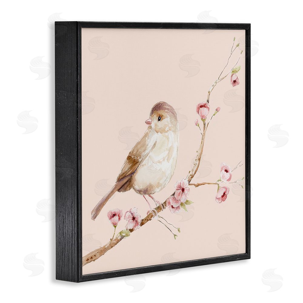 Lisa Wehmeyer Sweet Brown Bird Perched Black Framed Giclee Print Wall Art
