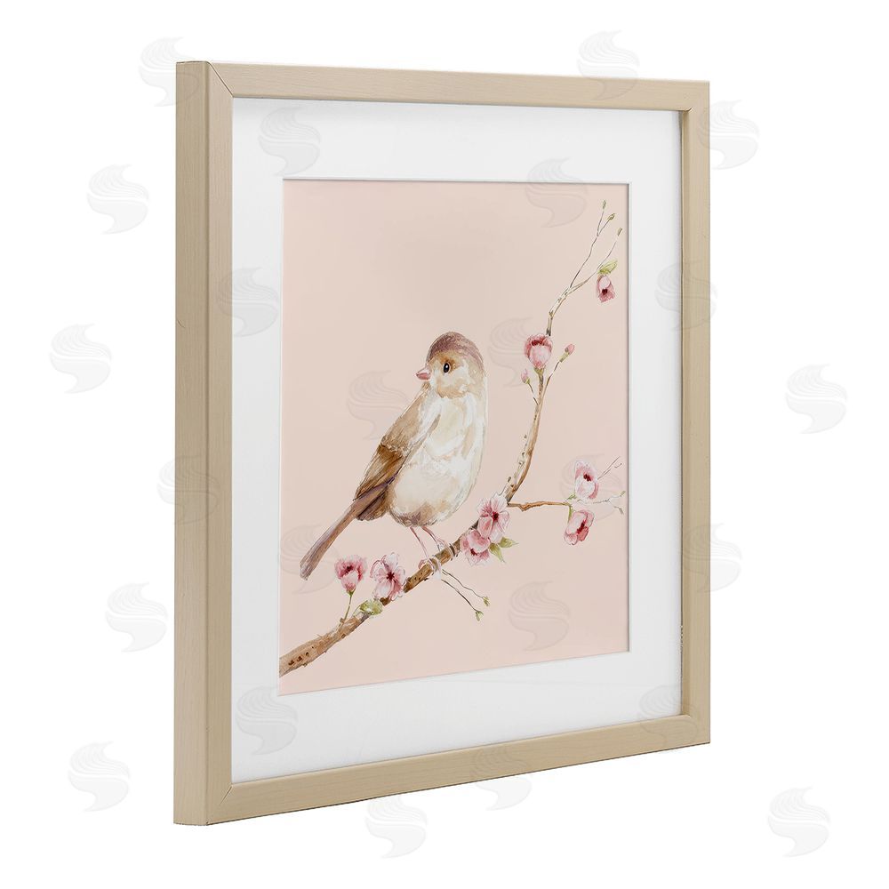 Lisa Wehmeyer Sweet Brown Bird Perched Brown Framed Print Under Glass Wall Art