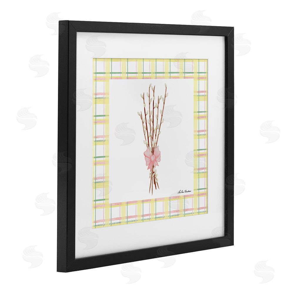 Lee Ann Sanders Pastel Spring Pussy Willow Black Framed Print Under Glass Wall Art