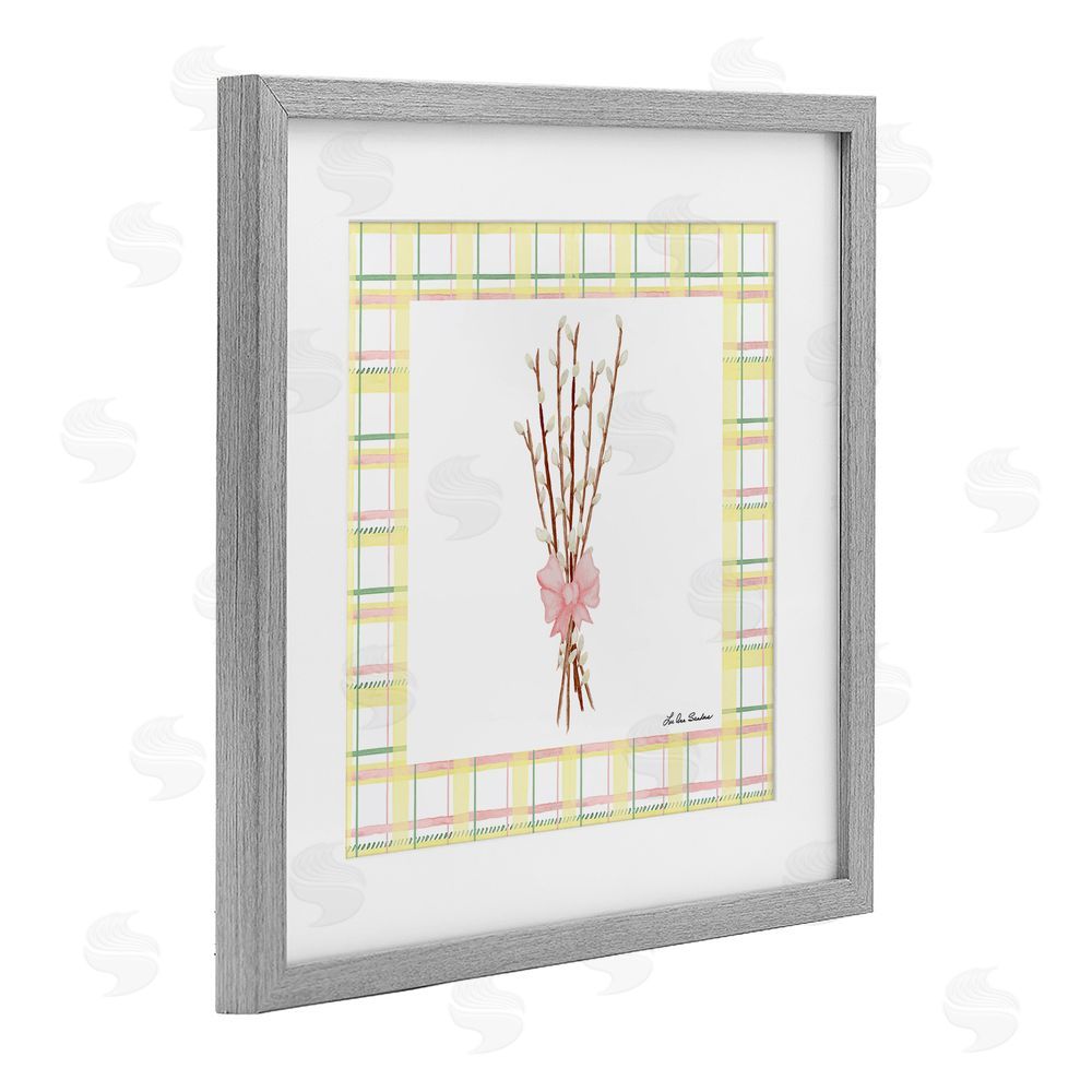 Lee Ann Sanders Pastel Spring Pussy Willow Gray Framed Print Under Glass Wall Art