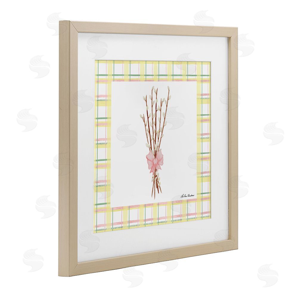 Lee Ann Sanders Pastel Spring Pussy Willow Brown Framed Print Under Glass Wall Art
