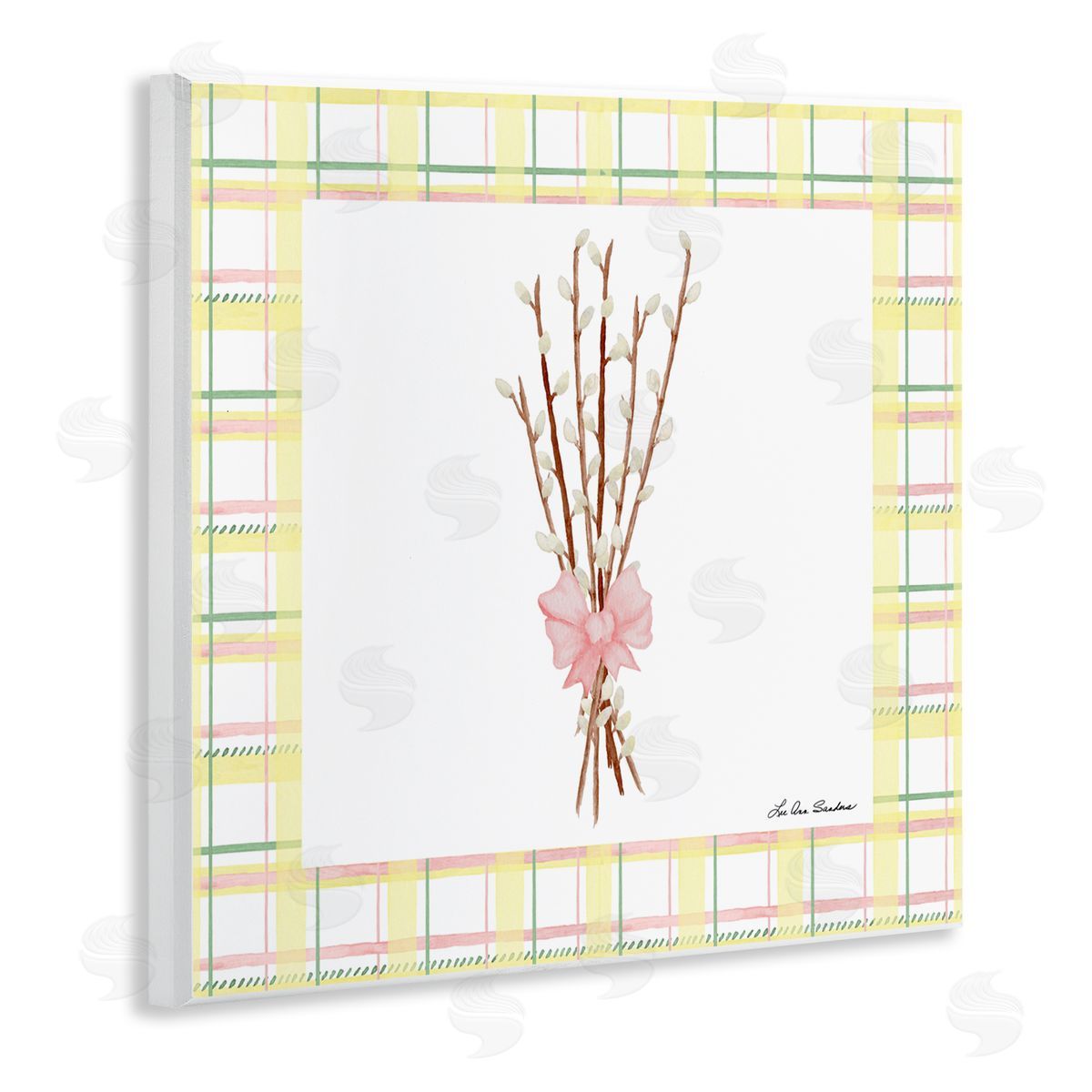Lee Ann Sanders Pastel Spring Pussy Willow Wooden Wall Plaque Art Print
