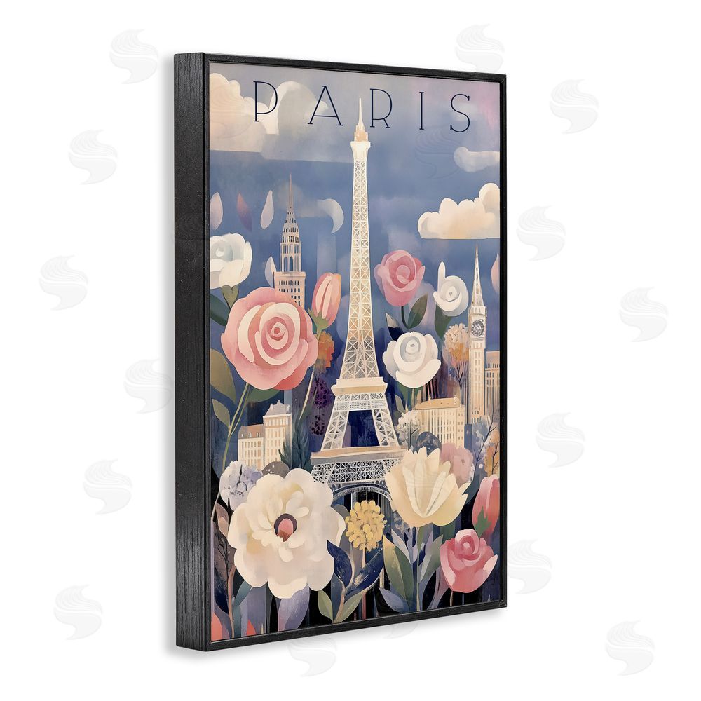 Annabelle Hall Spring Blooms In Paris Black Framed Giclee Wall Art Print