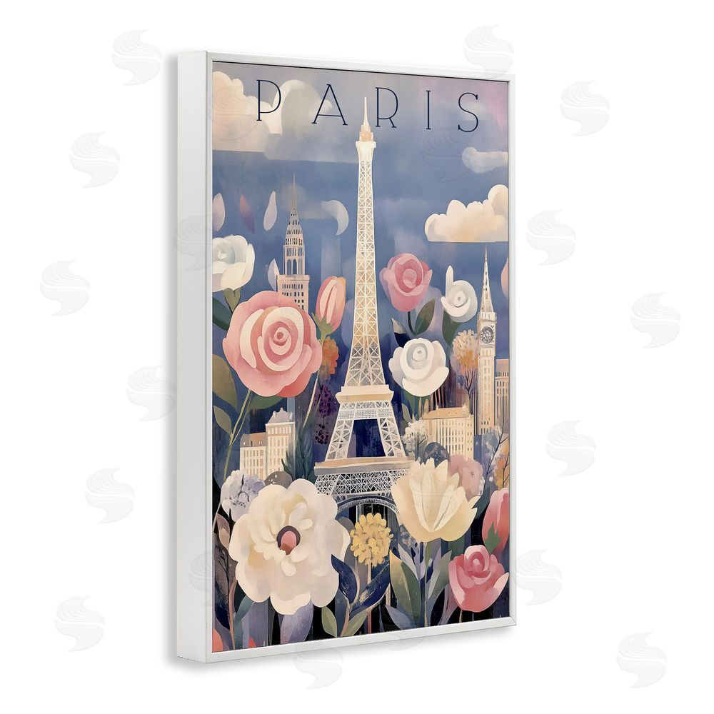 Annabelle Hall Spring Blooms In Paris White Framed Giclee Wall Art Print