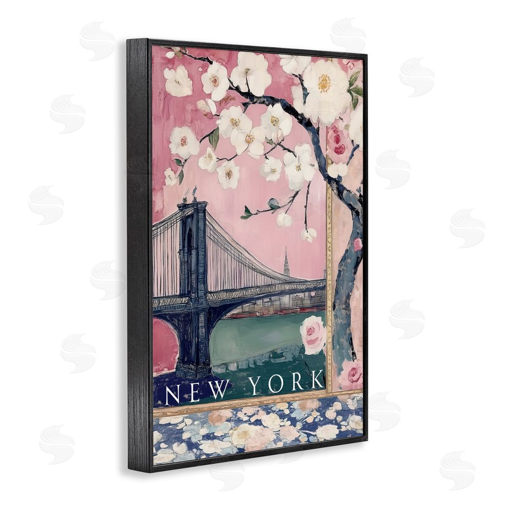 Annabelle Hall New York Spring Tree Black Framed Giclee Wall Art Print