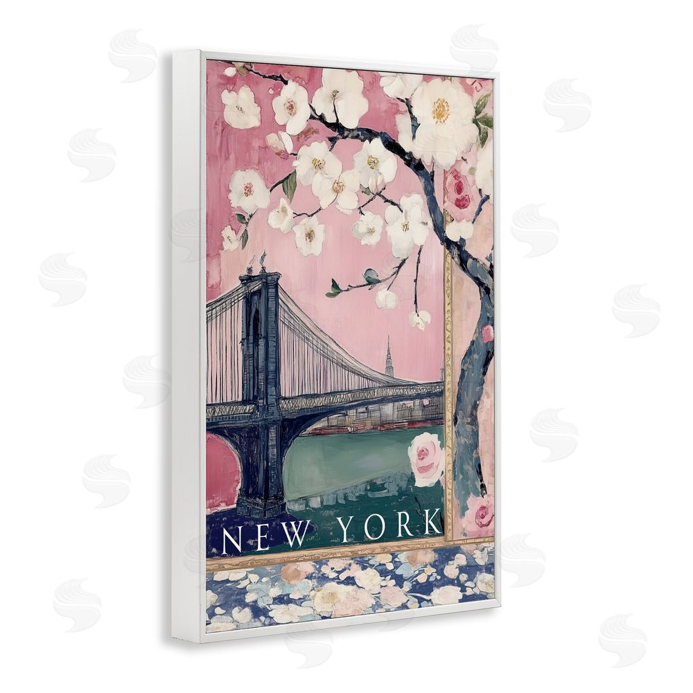 Annabelle Hall New York Spring Tree White Framed Giclee Wall Art Print