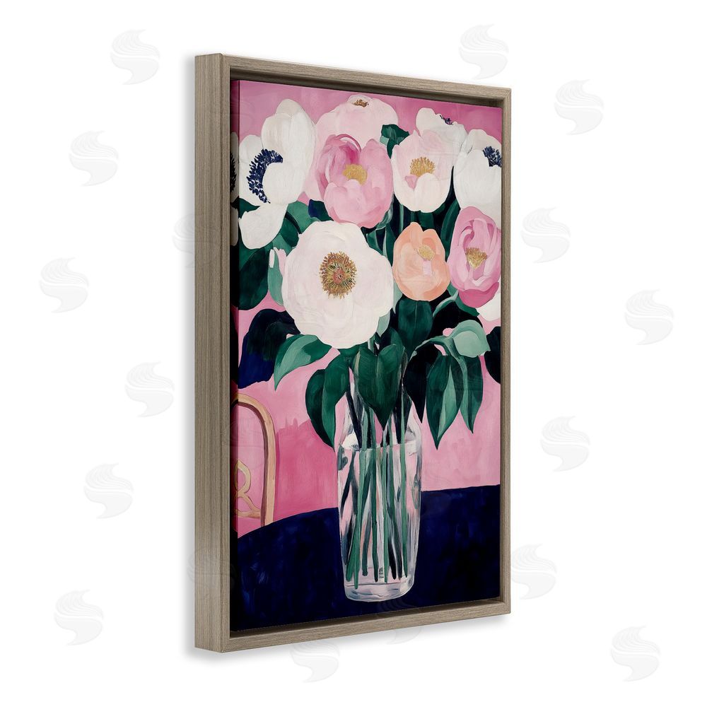 Annabelle Hall The Vase And Chair Brown Floating Frame Canvas Wall Art Print
