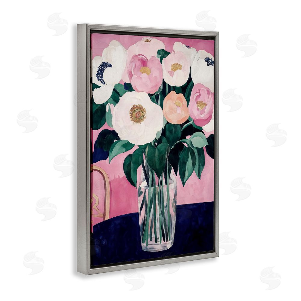 Annabelle Hall The Vase And Chair Gray Floating Frame Canvas Wall Art Print