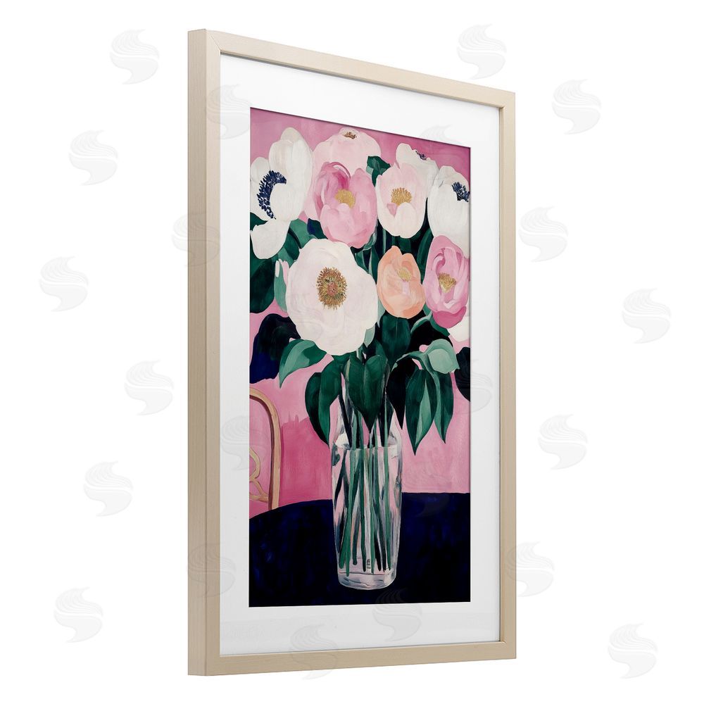 Annabelle Hall The Vase And Chair Birch Framed Print Under Glass with White Mat Wall Art