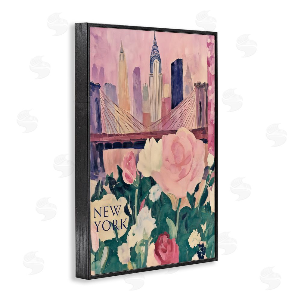 Annabelle Hall New York Spring Cityscape Black Framed Giclee Wall Art Print