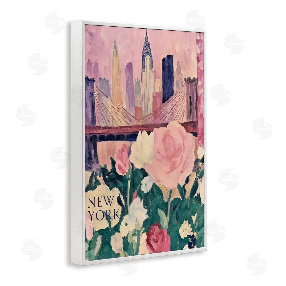 Annabelle Hall New York Spring Cityscape White Framed Giclee Wall Art Print