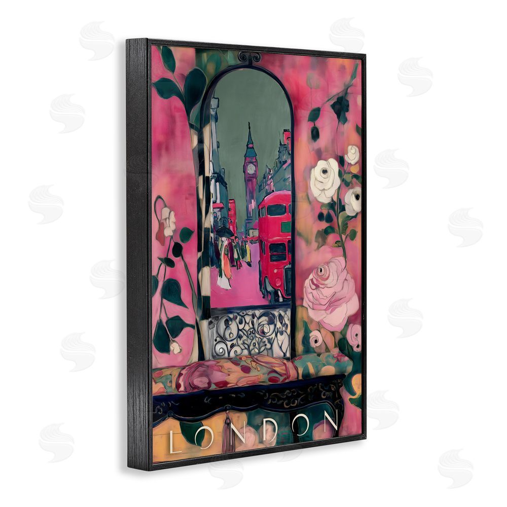 Annabelle Hall London Spring Street View Black Framed Giclee Wall Art Print
