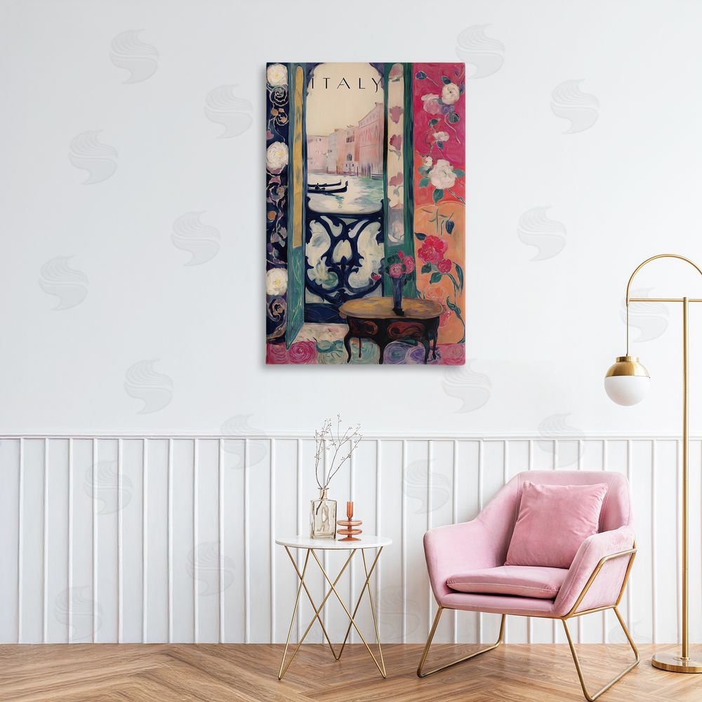 Annabelle Hall Italy Spring Canal View Canvas Art on Wall