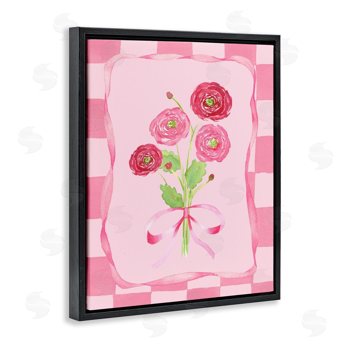 Nina Jacobs Pretty And Sweet Ranunculus Black Floating Frame Canvas Wall Art Print