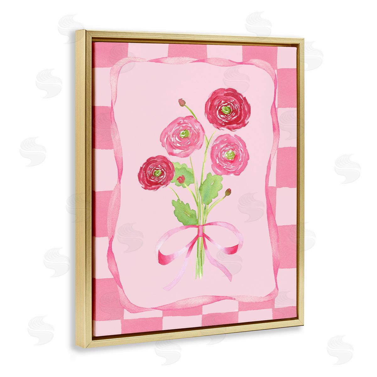 Nina Jacobs Pretty And Sweet Ranunculus Gold Floating Frame Canvas Wall Art Print