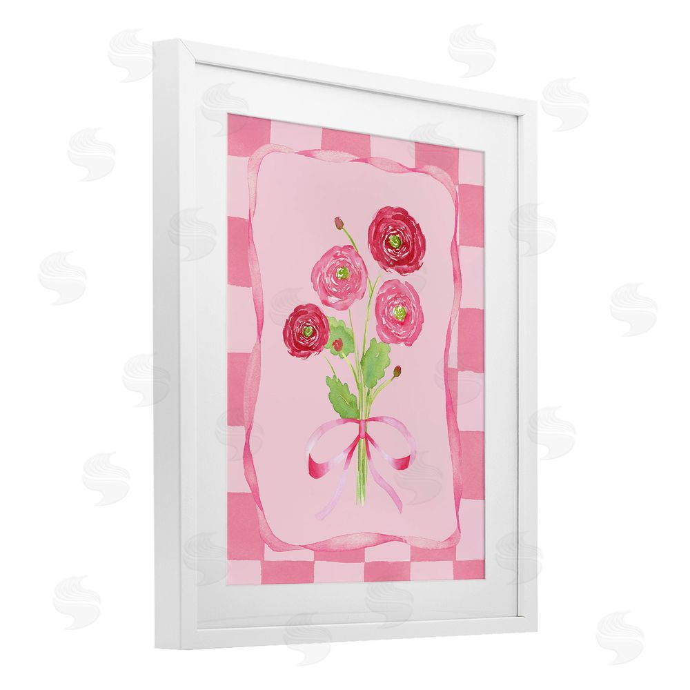 Nina Jacobs Pretty And Sweet Ranunculus White Framed Print Under Glass Wall Art