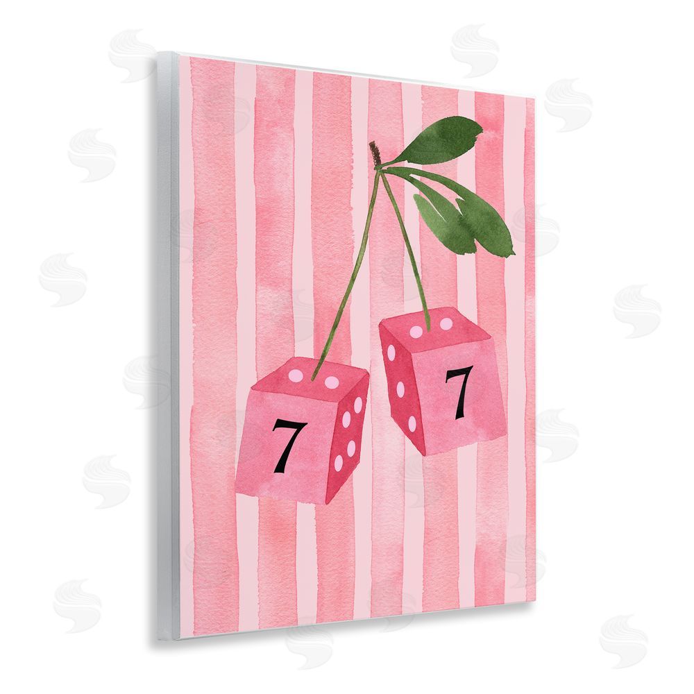 Nina Jacobs Lucky Number 7 Cherry Dice Wooden Wall Plaque Art Print