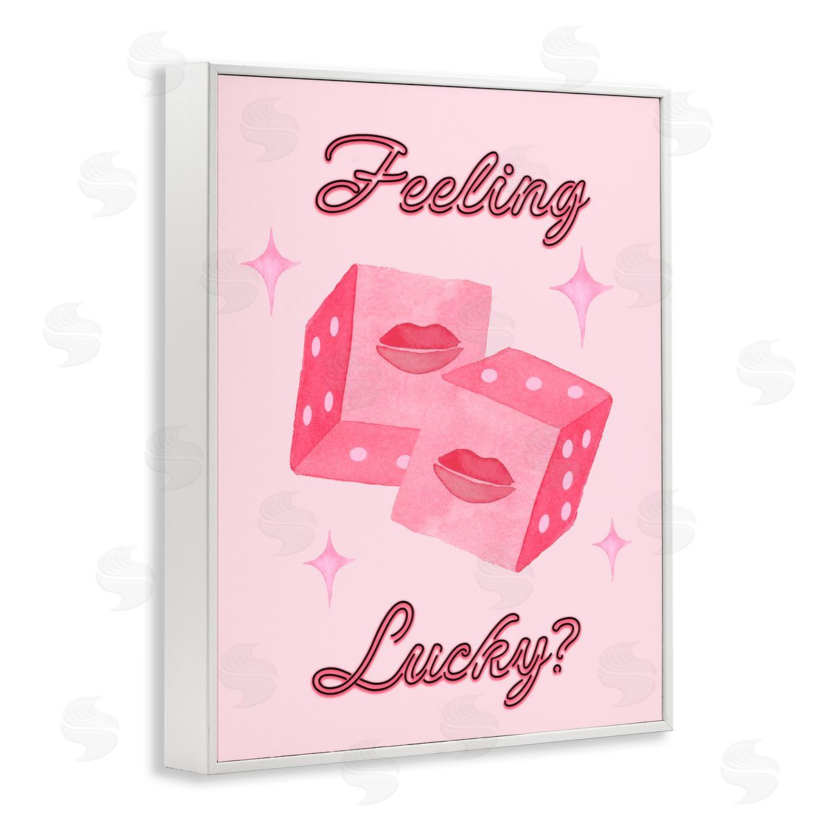 Nina Jacobs Feeling Lucky? Dice White Framed Giclee Print Wall Art
