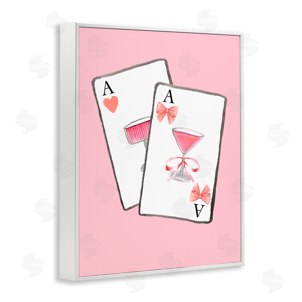 Nina Jacobs Cocktail Aces Cards White Framed Giclee Print Wall Art