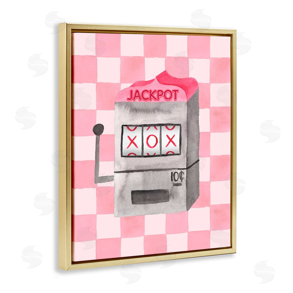 Nina Jacobs Jackpot Slot Machine Gold Floating Frame Canvas Wall Art Print