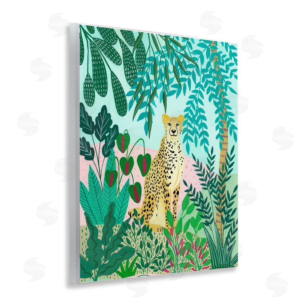 Nabeela Rumi Stoic Leopard Tropical Forest Wooden Wall Plaque Art Print