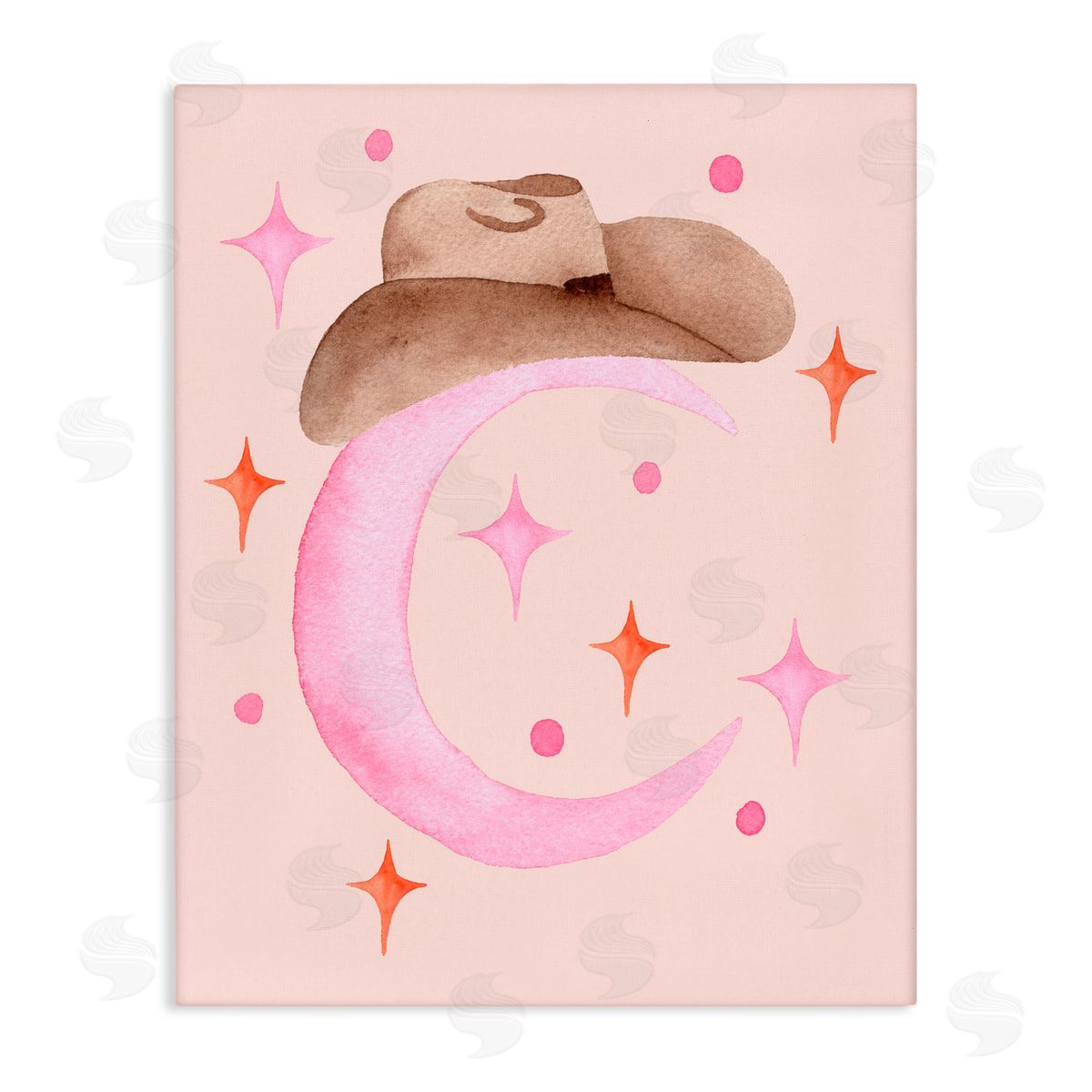 Nina Jacobs Moon Cowgirl Hat Stretched Canvas Wall Art Print