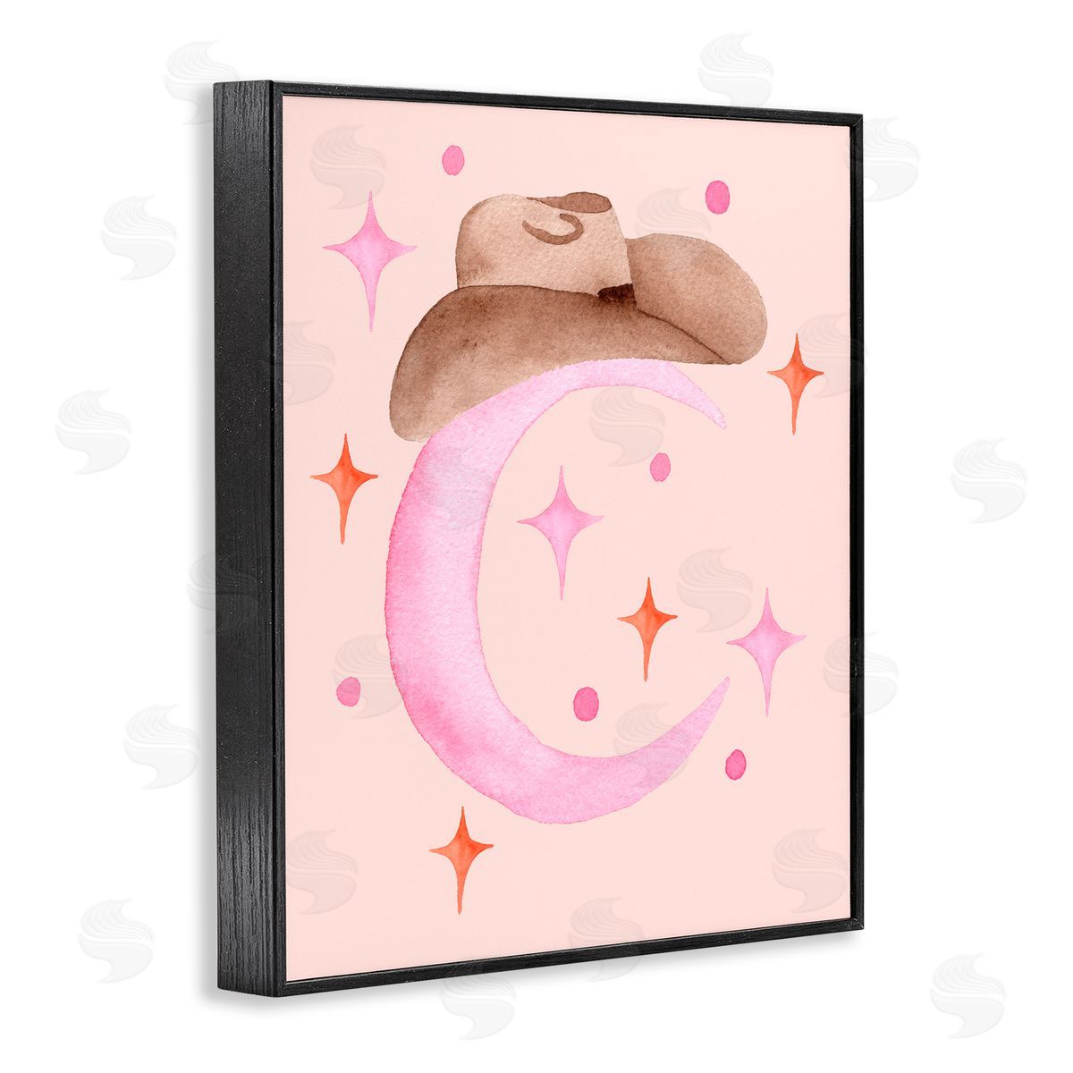 Nina Jacobs Moon Cowgirl Hat Black Framed Giclee Print Wall Art