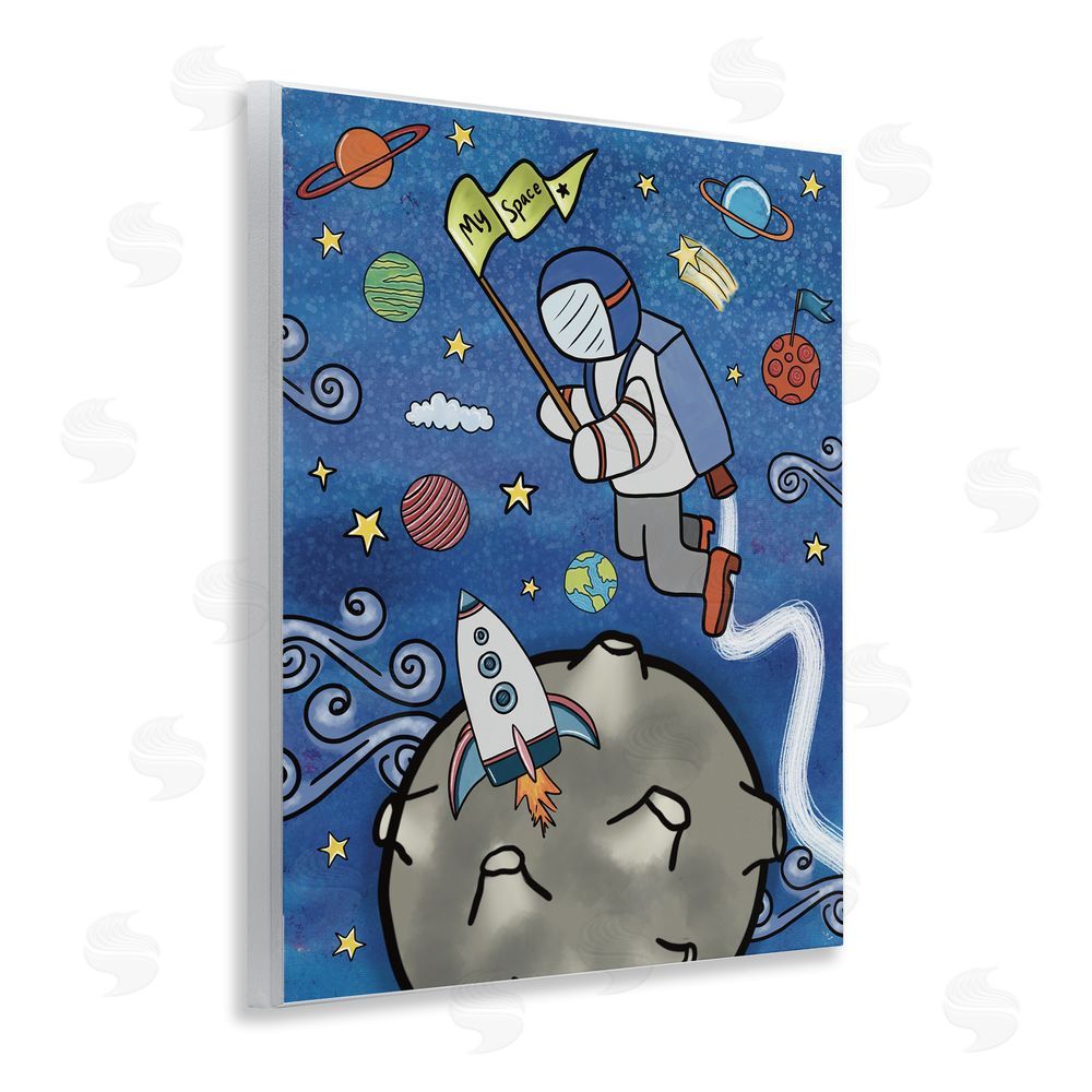 Jennifer Stith Astronaut Space Adventure Wooden Wall Plaque Art Print