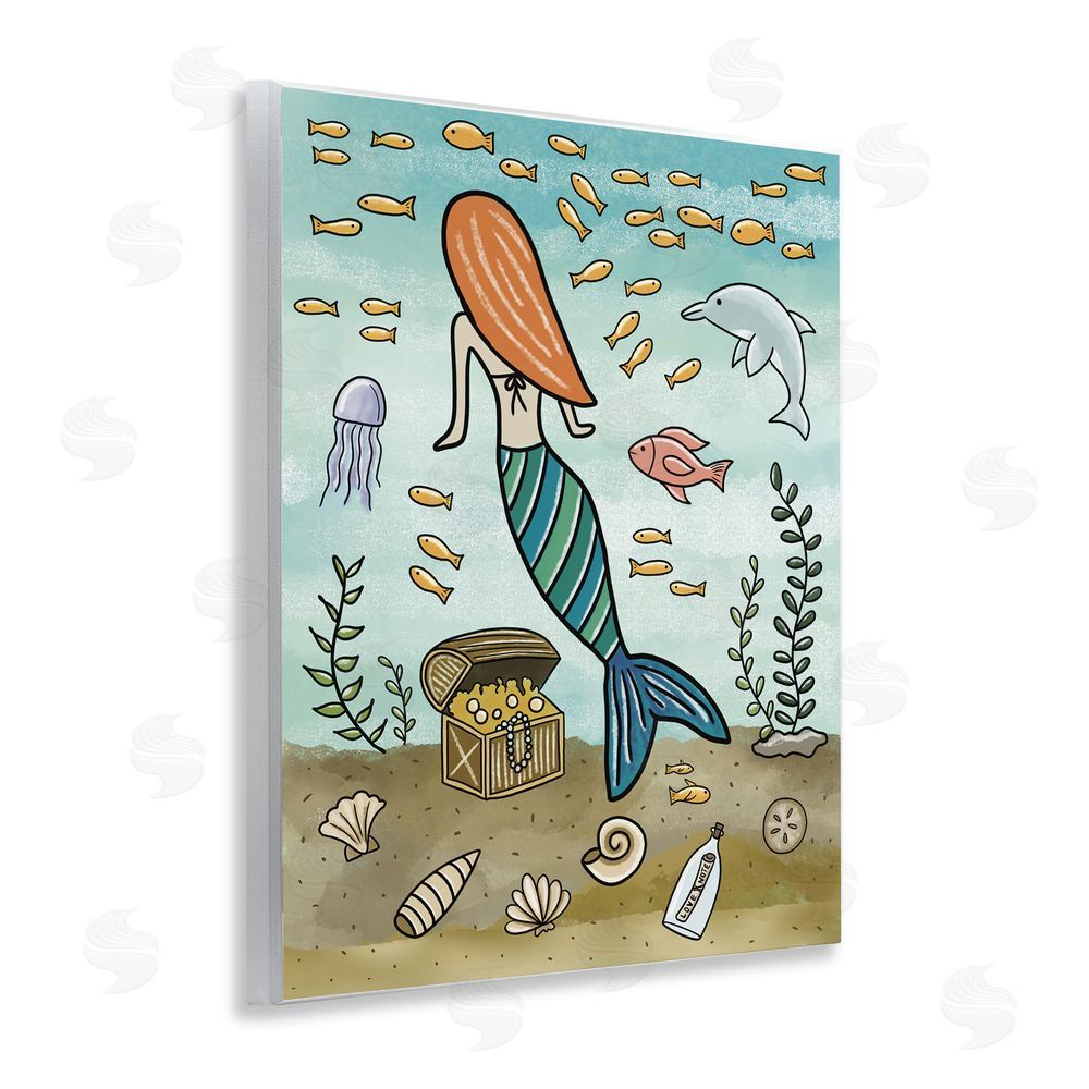 Jennifer Stith Mermaid Treasure Love Note Wooden Wall Plaque Art Print