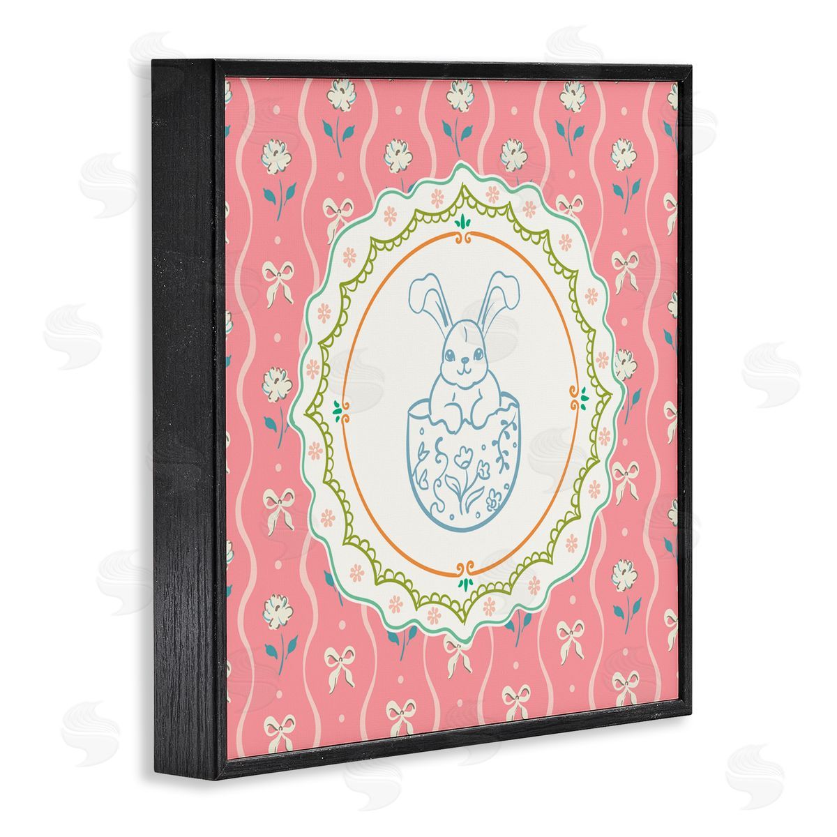 Angela Steahling Spring Bunny & Egg Shell Black Framed Giclee Wall Art Print