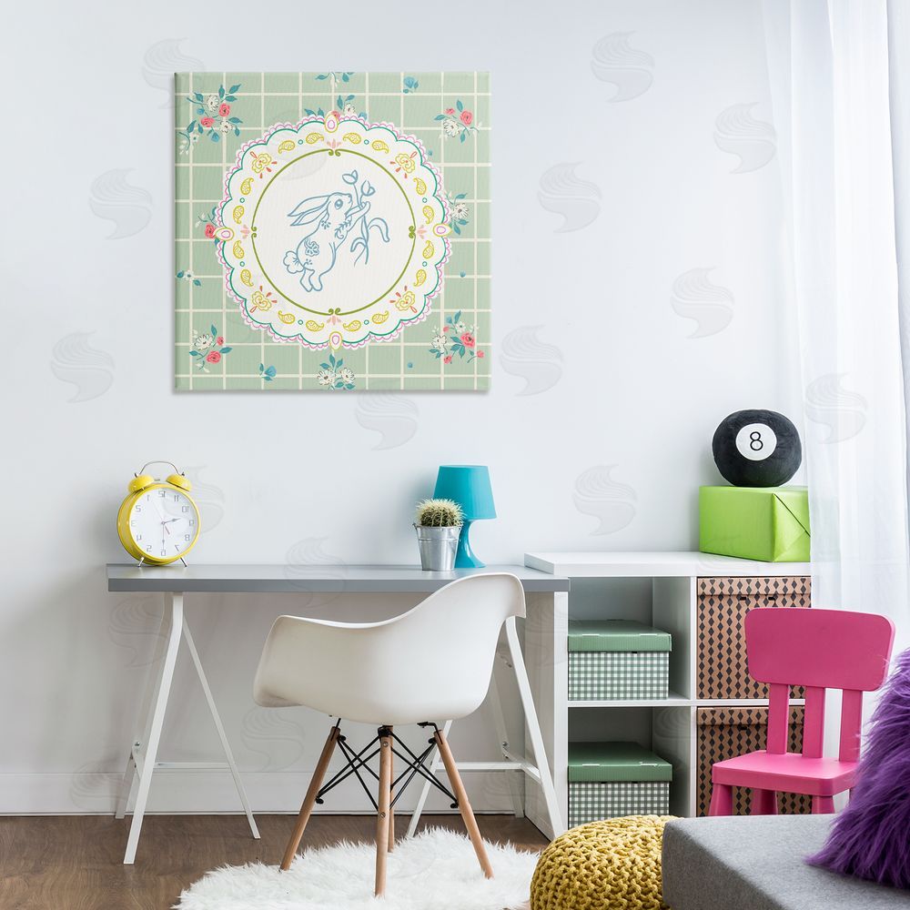 Angela Steahling Spring Bunny on Doily Canvas Art on Wall