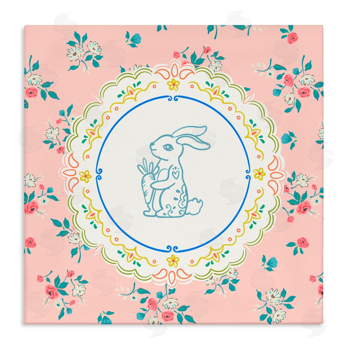 Angela Steahling Whimsical Spring Bunny Canvas Wall Art Print