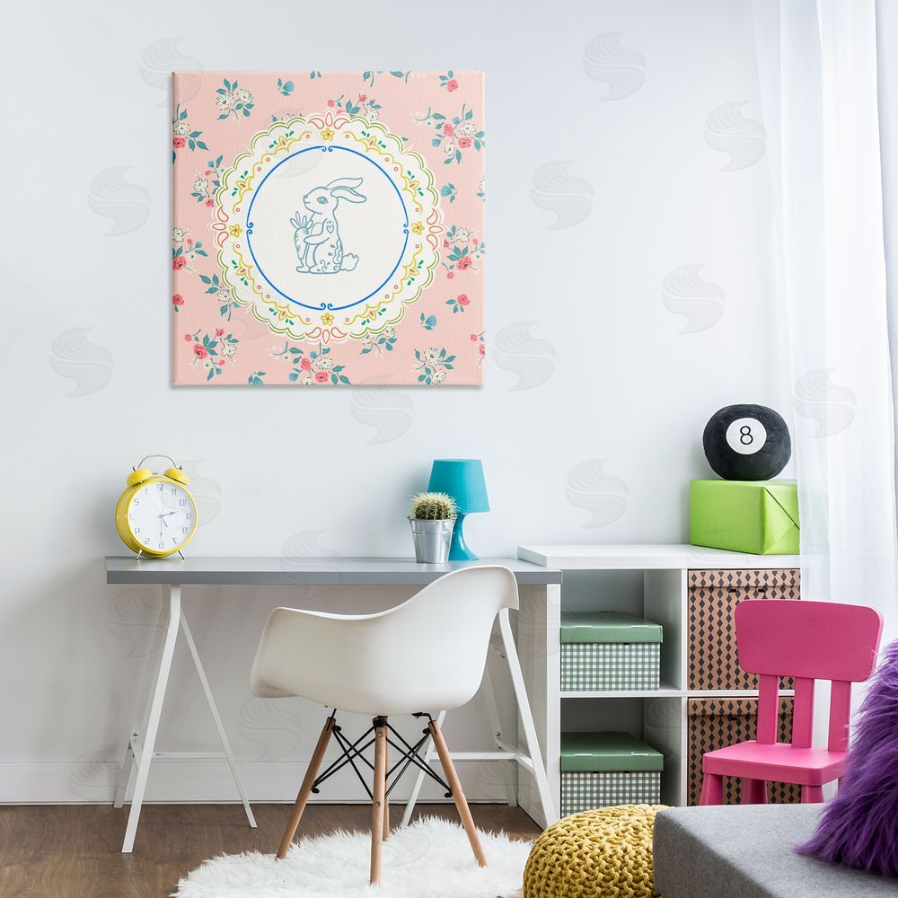 Angela Steahling Whimsical Spring Bunny Canvas Art on Wall