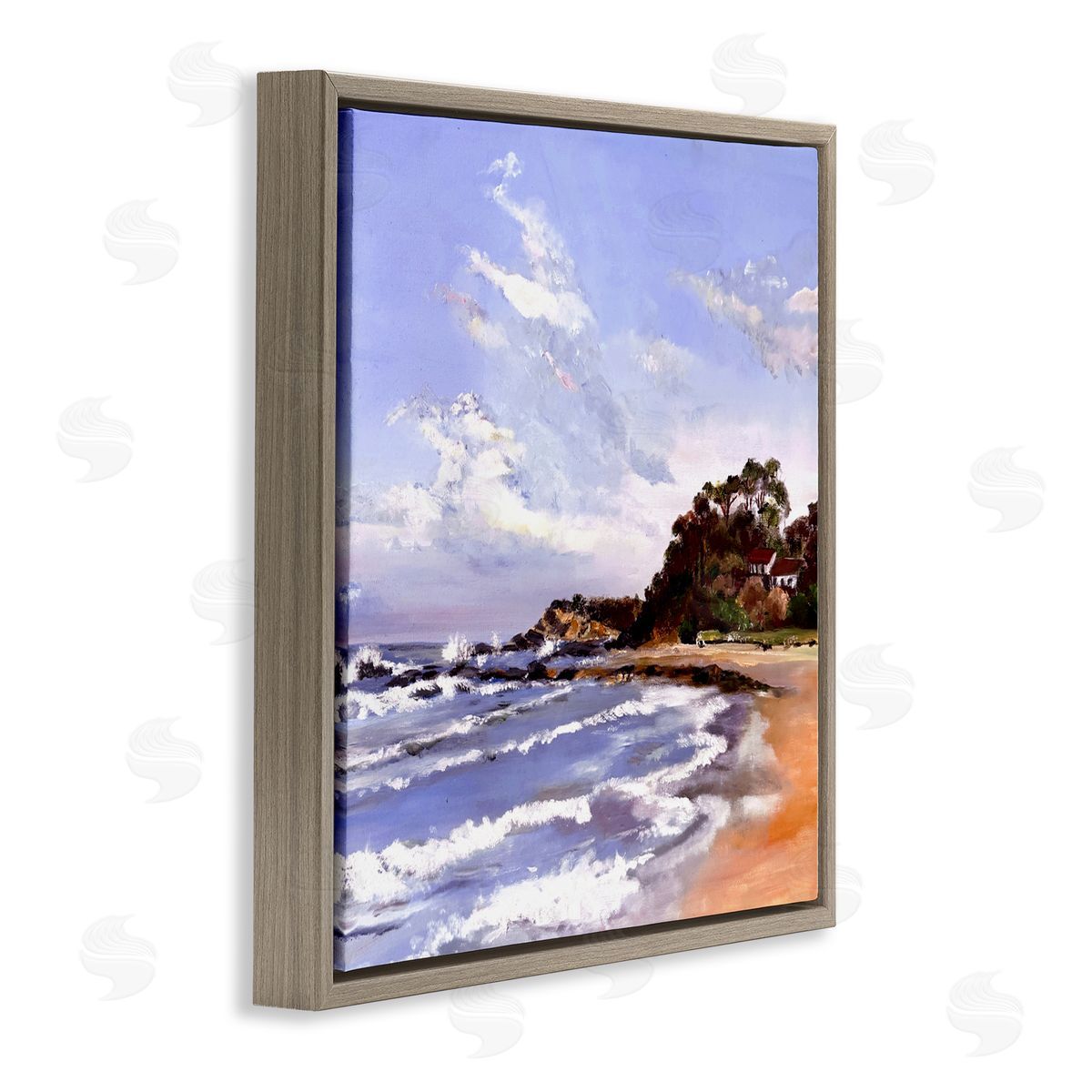 Patricia Reynolds Malua Bay Seascape Brown Floating Frame Canvas Wall Art Print