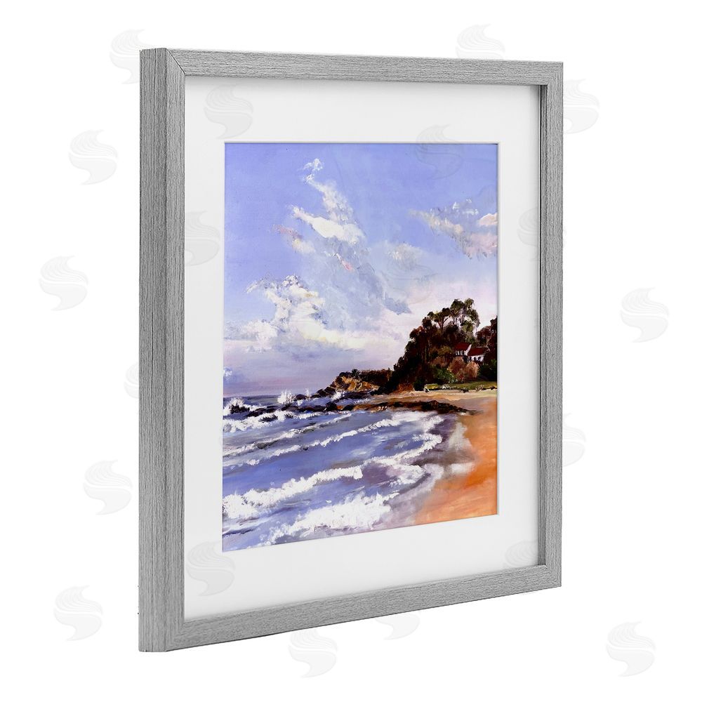 Patricia Reynolds Malua Bay Seascape Gray Framed Print Under Glass Wall Art