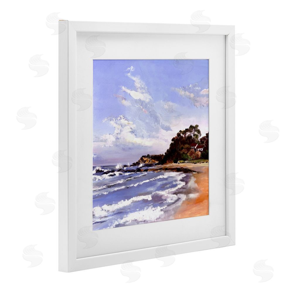 Patricia Reynolds Malua Bay Seascape White Framed Print Under Glass Wall Art