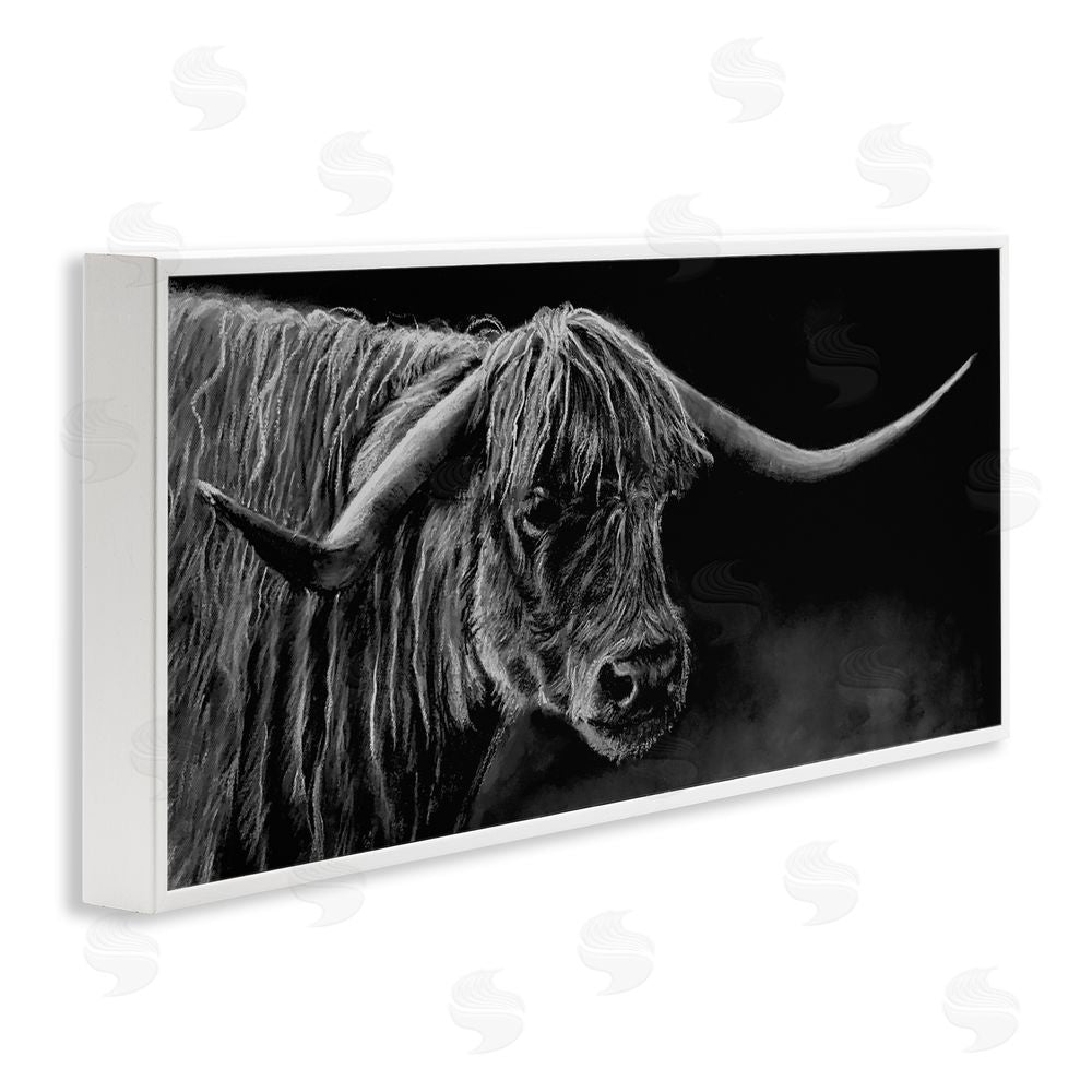 Patricia Reynolds Highland Longhorn Portrait White Framed Giclee Print Wall Art