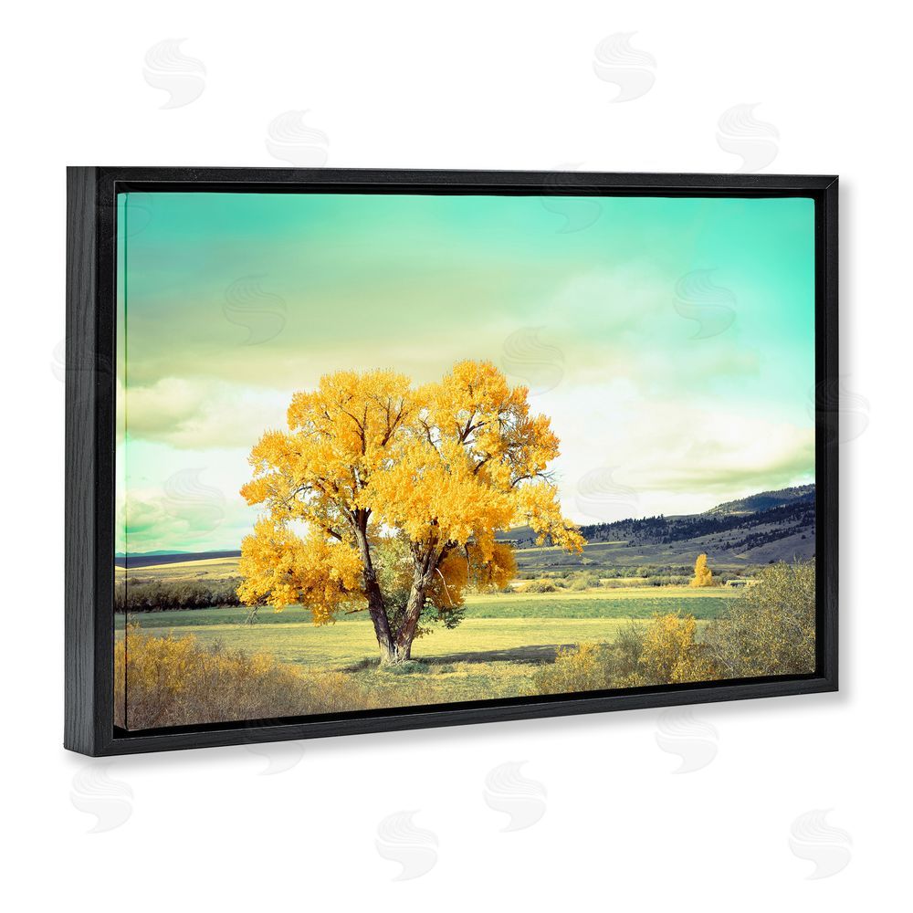 Annie Bailey Art First To Turn Tree Black Floating Frame Canvas Wall Art Print