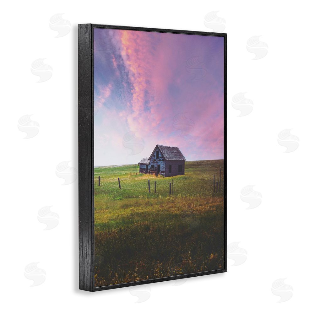 Annie Bailey Art Kinship Cottage & Pastel Sky Black Framed Giclee Wall Art Print