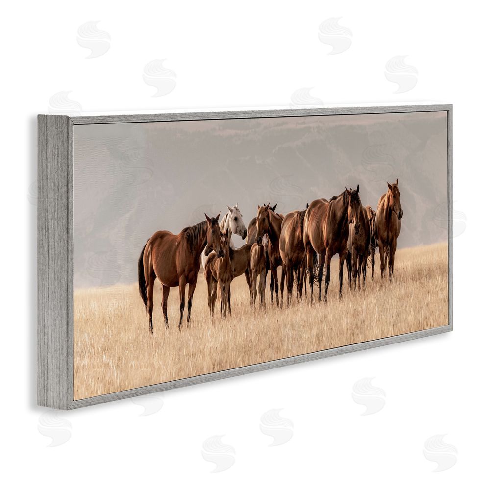Christy Berry Montana Mares Herd Gray Framed Giclee Wall Art Print