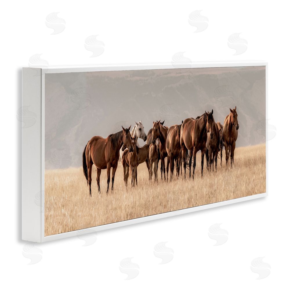 Christy Berry Montana Mares Herd White Framed Giclee Wall Art Print