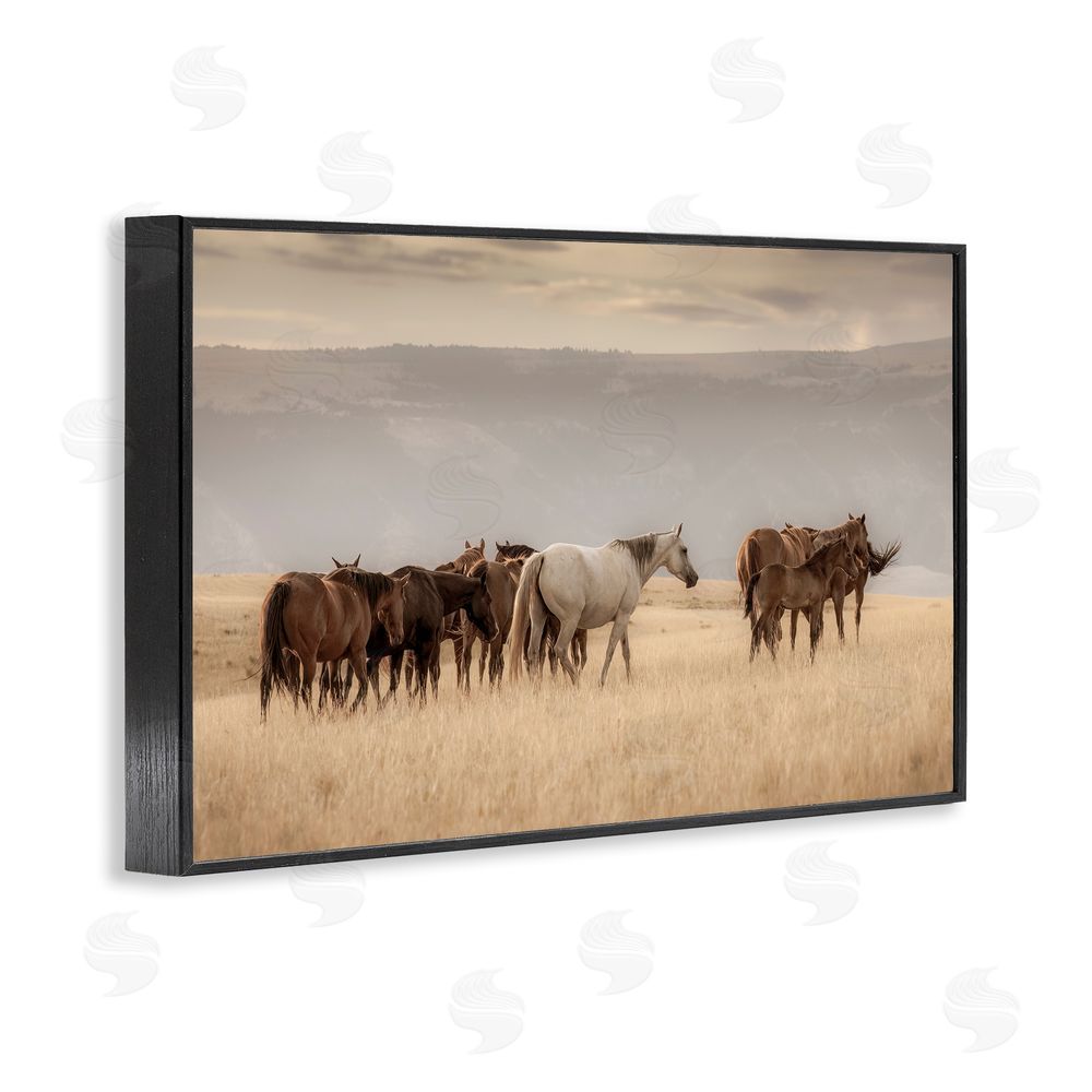 Christy Berry Equestrian Montana Herd Black Framed Giclee Wall Art Print