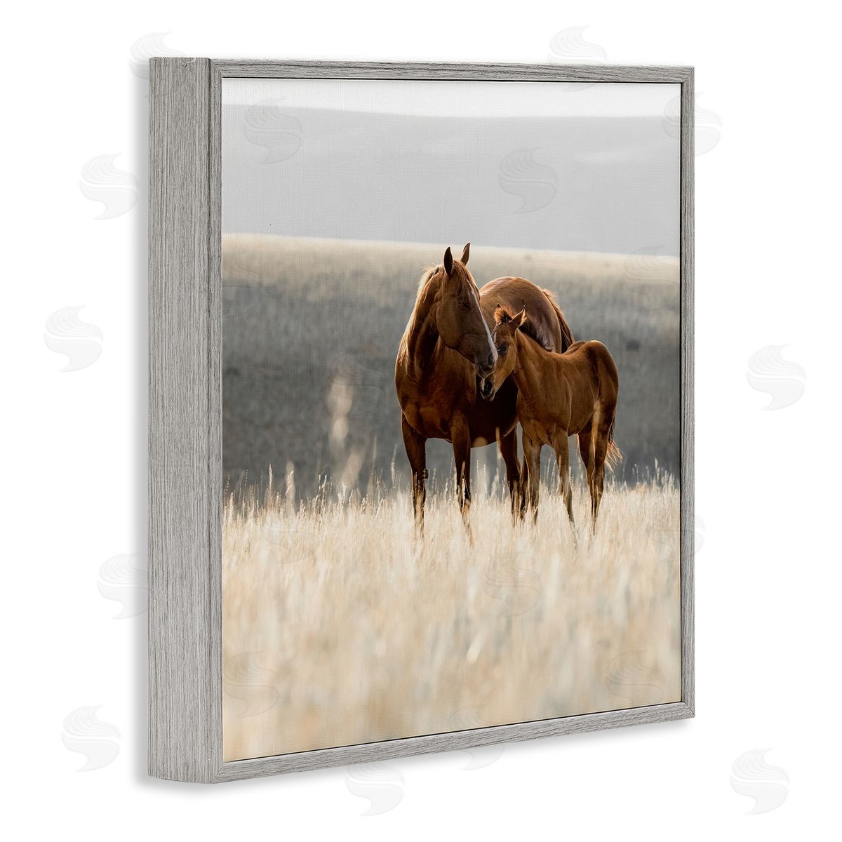 Christy Berry Montana Mares Landscape Gray Framed Giclee Wall Art Print