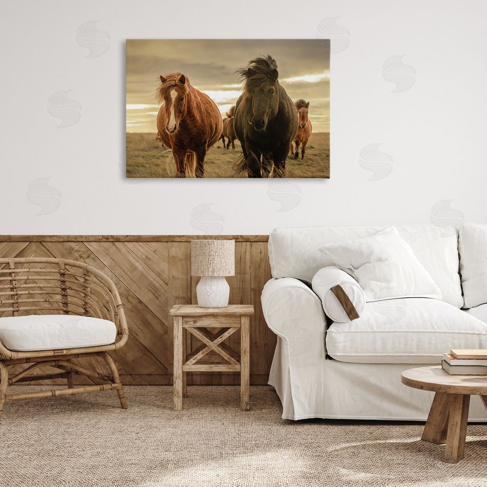 Christy Berry Icelandic Afterglow Horses Canvas Art on Wall