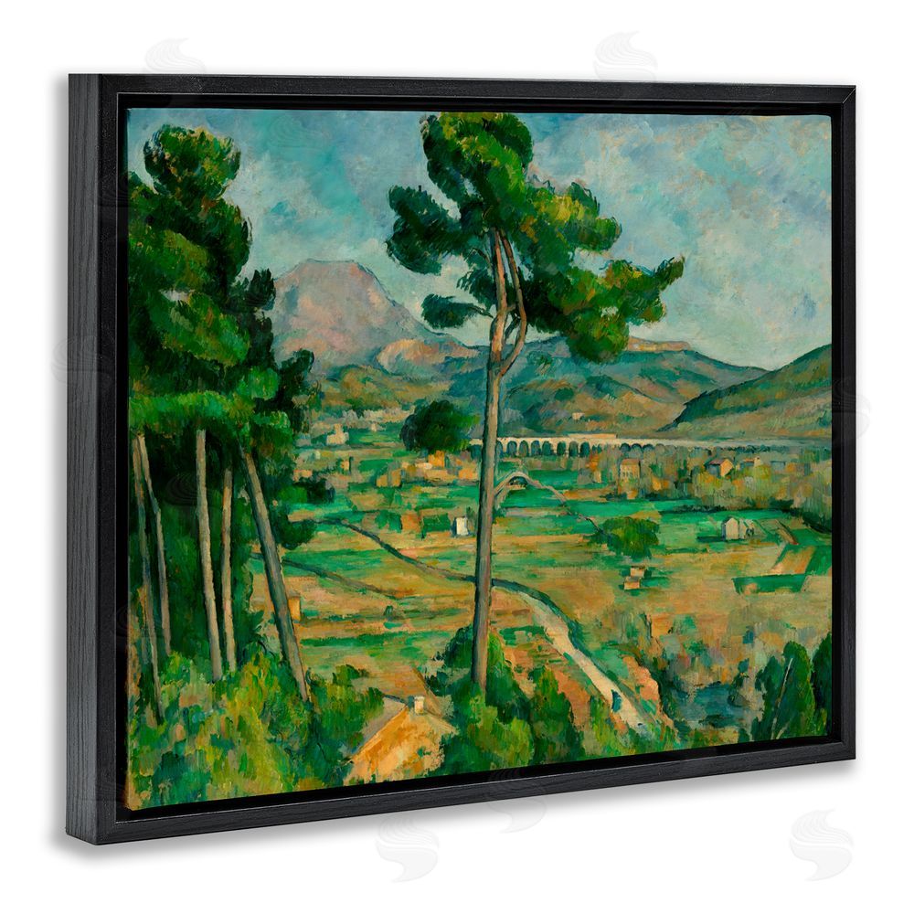 Paul Cezanne Classical Mont Sainte Victoire Black Floating Frame Canvas Wall Art Print