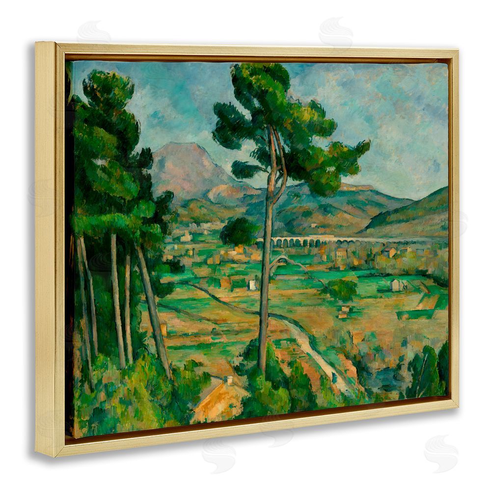 Paul Cezanne Classical Mont Sainte Victoire Gold Floating Frame Canvas Wall Art Print