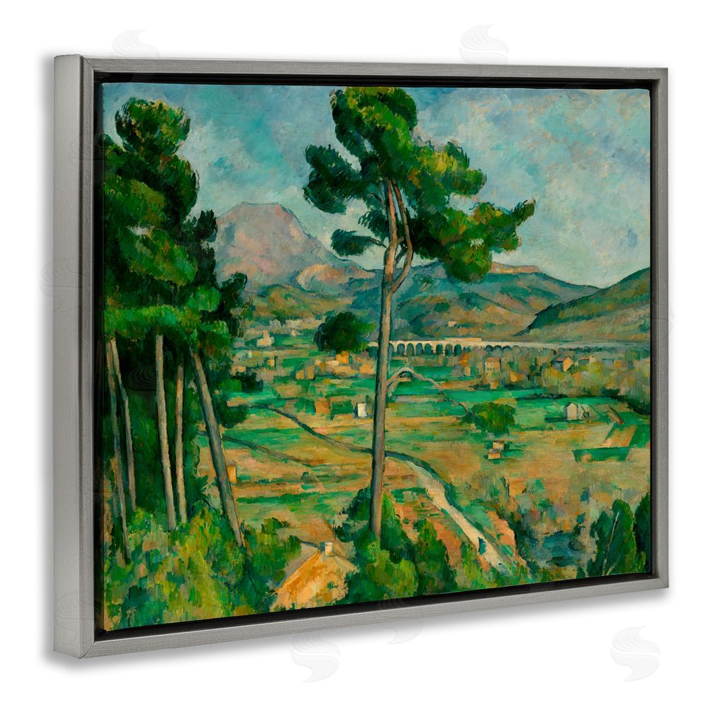Paul Cezanne Classical Mont Sainte Victoire Gray Floating Frame Canvas Wall Art Print