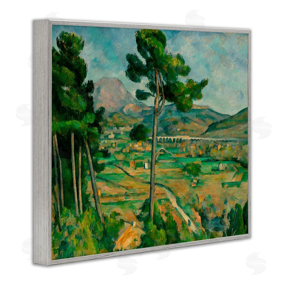 Paul Cezanne Classical Mont Sainte Victoire Gray Framed Giclee Wall Art Print